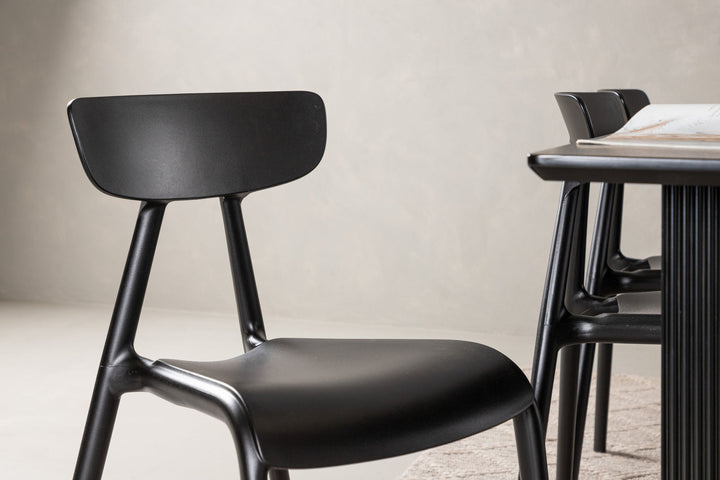 Venture Home Vail Dining Table - Black / Smoked Black MDF +Ursholmen Dining Chair - Black Polypropylene _6