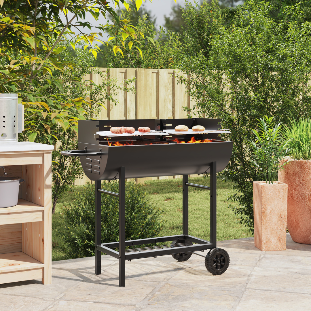 Kulgrill 96,5 x 42,5 x 88,5 cm Sort