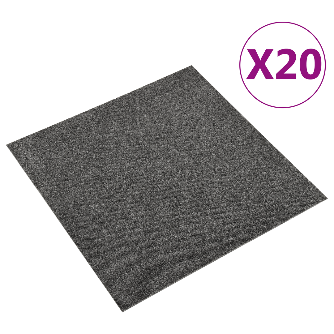Tæppe 20 pcs Antracit 50 x 50 cm 100% Polypropylen