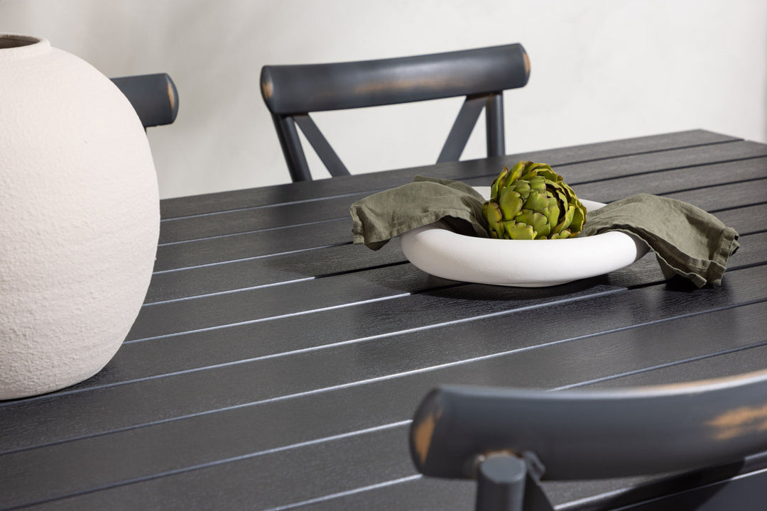 Venture Home Garcia Diningtable Alumnium - Black / Rectangular 100*200* +Tablas Diningchair Aluminium - Black / _6