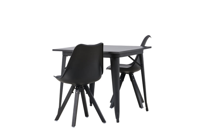 Venture Home Tempe Dining Table - Black / Black MDF +Zeno Dining Chair - Black / Black PP _2