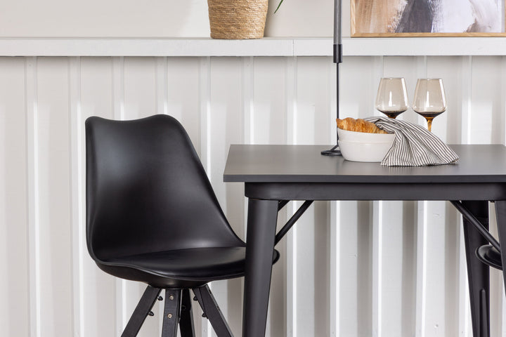 Venture Home Tempe Dining Table - Black / Black MDF +Zeno Dining Chair - Black / Black PP _2