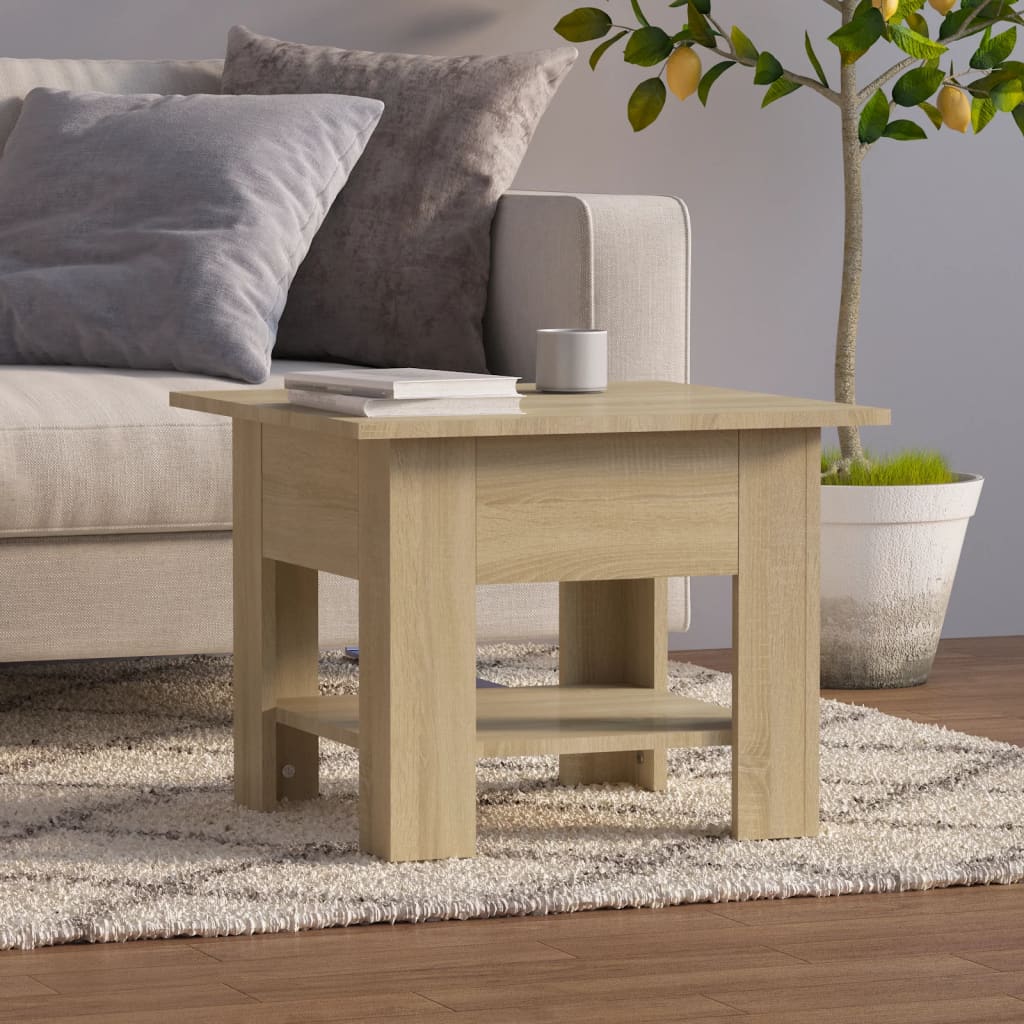sofabord 55x55x42 cm konstrueret træ sonoma-eg