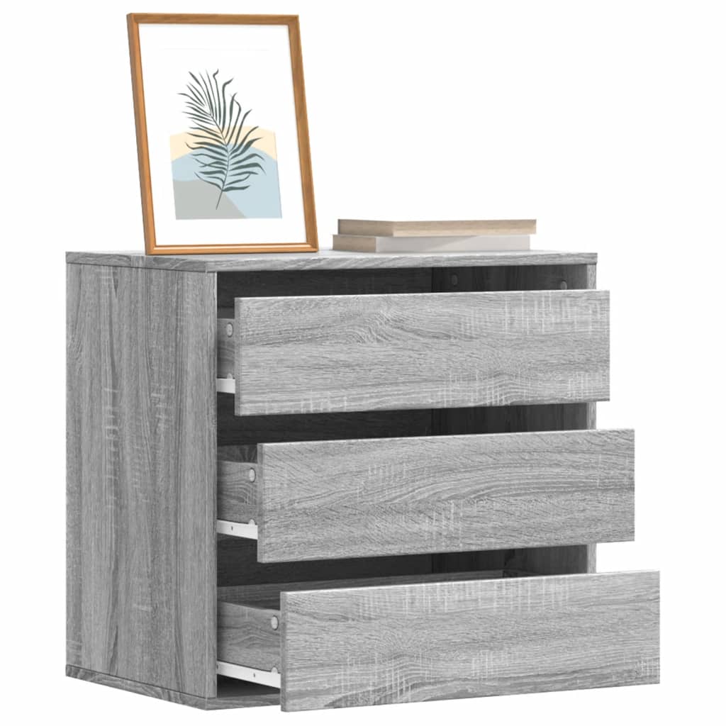 kommode til hjørne 60x41x58 cm konstrueret træ grå sonoma-eg
