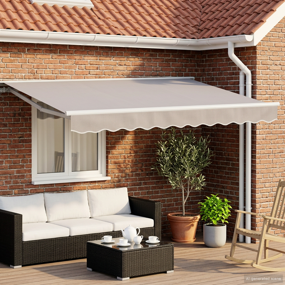 Elektrisk Utrækkelig Markiseramme Hvid 2,5 x 2 m Stål