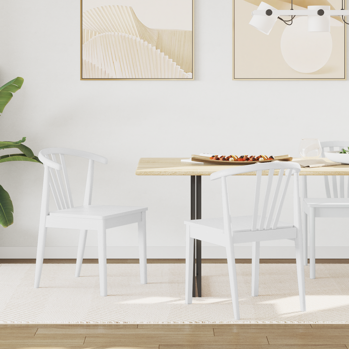 Spisestuestol 2 pcs Hvid Solid gummitræ