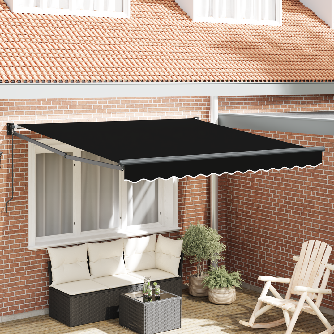 Udtrækkelig markise Sort 350 x 250 cm