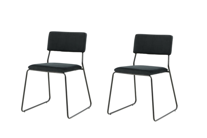Venture Home Kenth Chair 2-pack - Black / Black Velvet