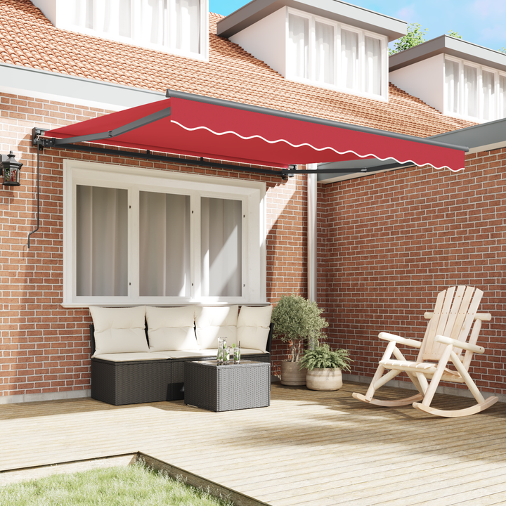 Markiseramme Rød 350 x 250 cm Polyester med PU belægning