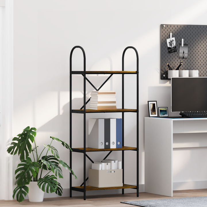 Bogreol Røget eg 60 x 30 x 146 cm Konstrueret træ