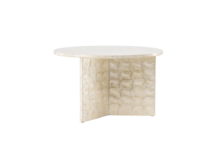 Vind Smögen Sofa Table ⌀70 + Smögen Sofa Table ⌀40 - Capiz / Natural