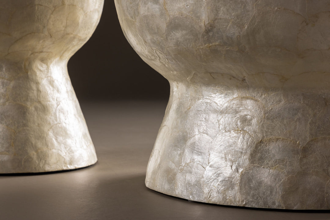 Vind Sandön Sofa Table ⌀70 + Sandön Sofa Table ⌀40 - Capiz / Natural