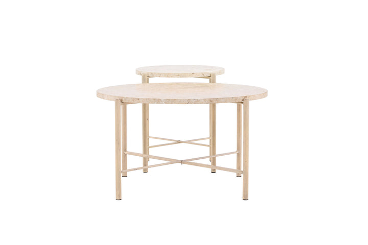 Vind Sandhamn Sofa Table ⌀70 + Sandhamn Sofa Table ⌀40  - Mactan / Beige
