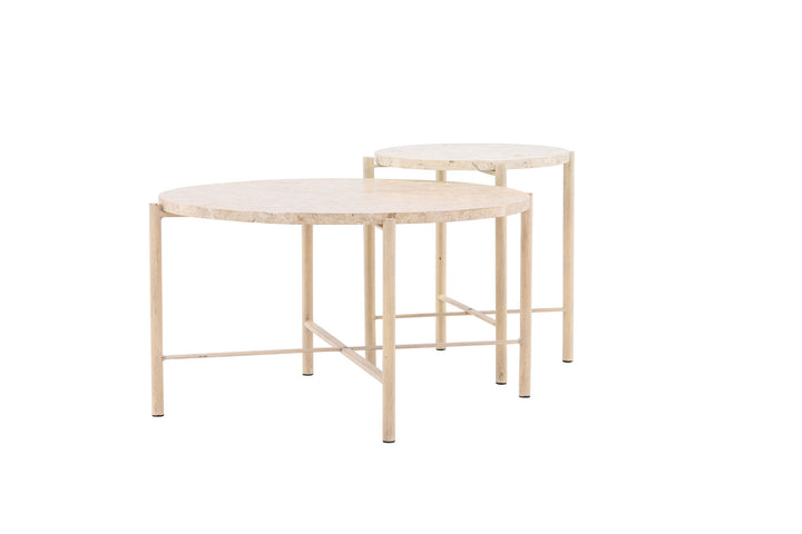 Vind Sandhamn Sofa Table ⌀70 + Sandhamn Sofa Table ⌀40  - Mactan / Beige