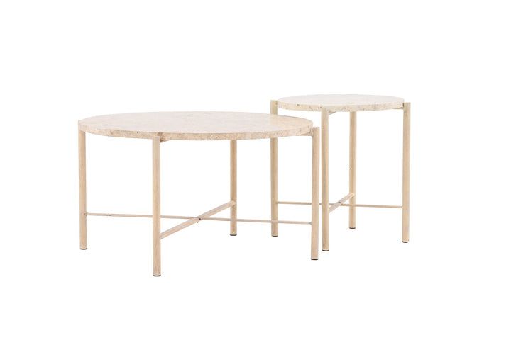 Vind Sandhamn Sofa Table ⌀70 + Sandhamn Sofa Table ⌀40  - Mactan / Beige