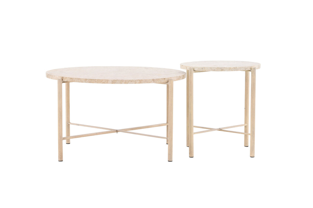 Vind Sandhamn Sofa Table ⌀70 + Sandhamn Sofa Table ⌀40  - Mactan / Beige