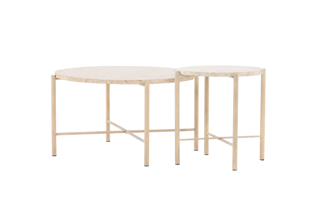 Vind Sandhamn Sofa Table ⌀70 + Sandhamn Sofa Table ⌀40  - Mactan / Beige