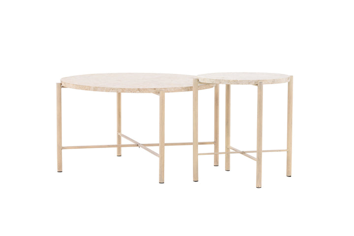 Vind Sandhamn Sofa Table ⌀70 + Sandhamn Sofa Table ⌀40  - Mactan / Beige