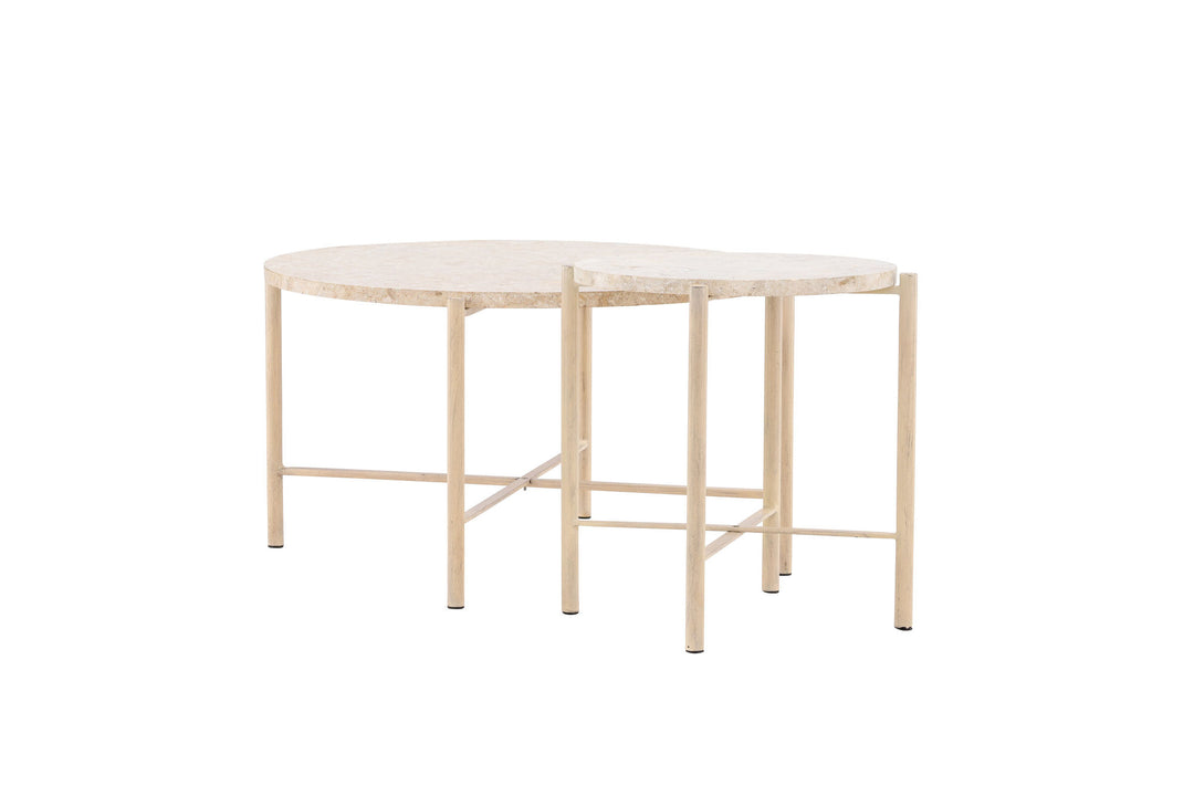 Vind Sandhamn Sofa Table ⌀70 + Sandhamn Sofa Table ⌀40  - Mactan / Beige