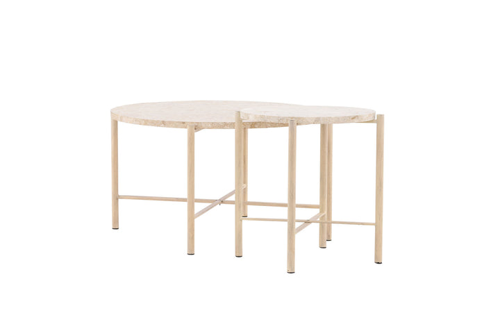 Vind Sandhamn Sofa Table ⌀70 + Sandhamn Sofa Table ⌀40  - Mactan / Beige
