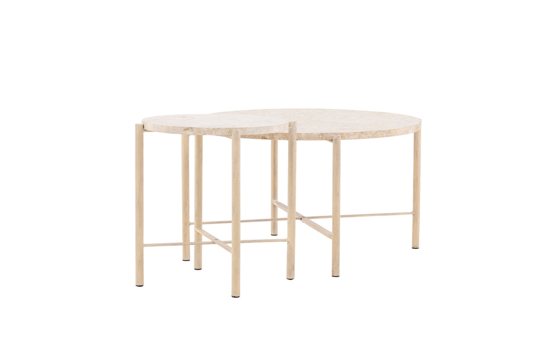 Vind Sandhamn Sofa Table ⌀70 + Sandhamn Sofa Table ⌀40  - Mactan / Beige