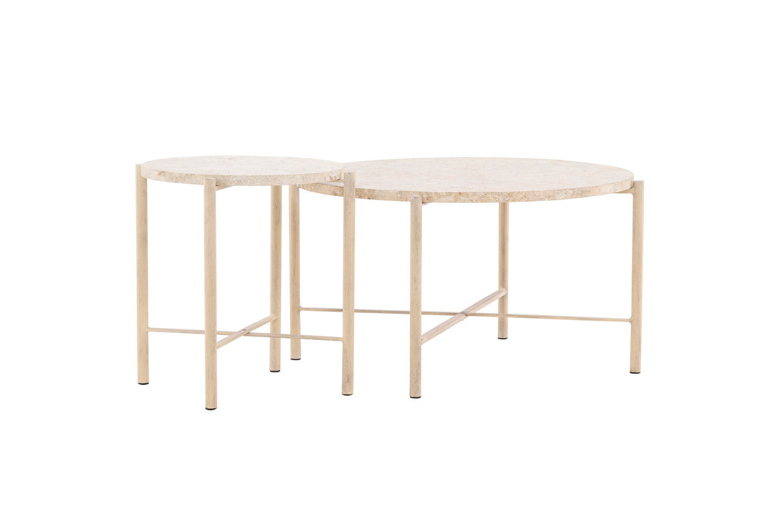 Vind Sandhamn Sofa Table ⌀70 + Sandhamn Sofa Table ⌀40  - Mactan / Beige