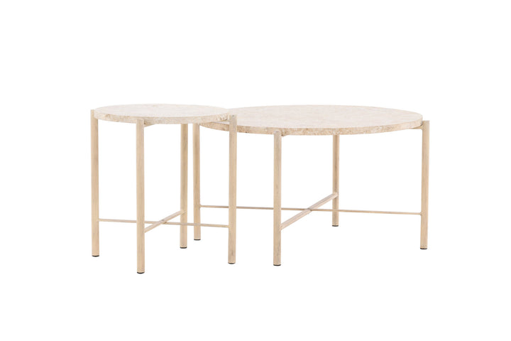 Vind Sandhamn Sofa Table ⌀70 + Sandhamn Sofa Table ⌀40  - Mactan / Beige