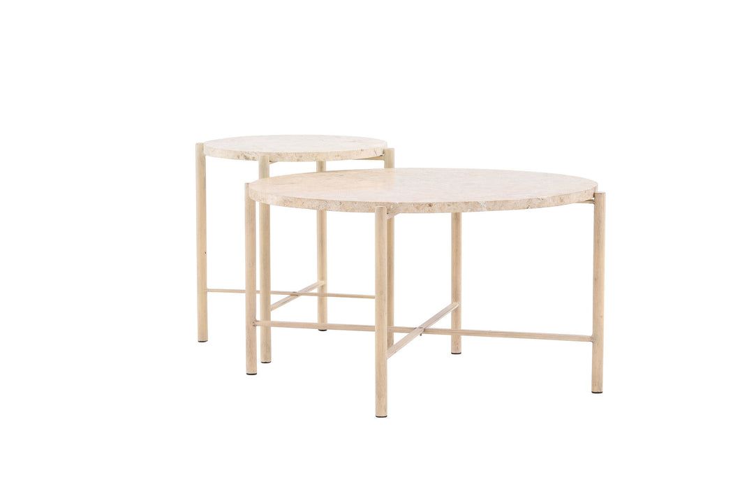 Vind Sandhamn Sofa Table ⌀70 + Sandhamn Sofa Table ⌀40  - Mactan / Beige