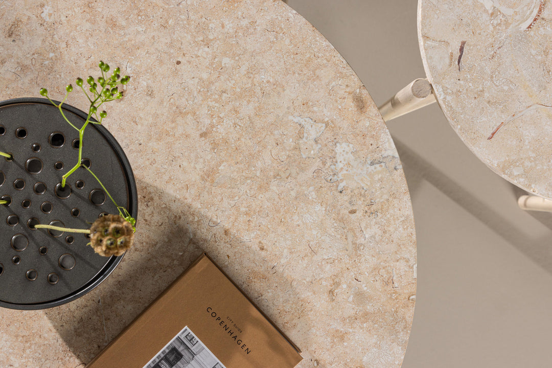 Vind Sandhamn Sofa Table ⌀70 + Sandhamn Sofa Table ⌀40  - Mactan / Beige