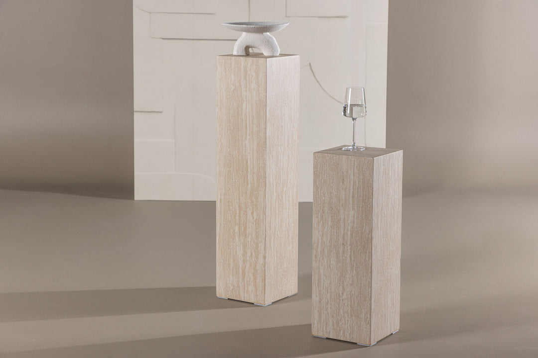 Vind Ramsvik Side table 23x65 + Ramsvik Side table 23x95 - Travertine look