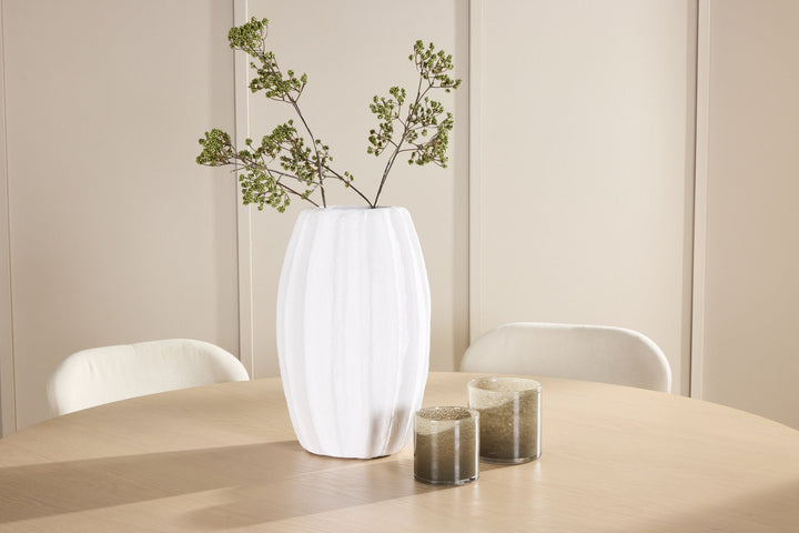 Venture Home Copenhagen Table - Whitewash/Beige with 6 Lilja Chair - Beige
