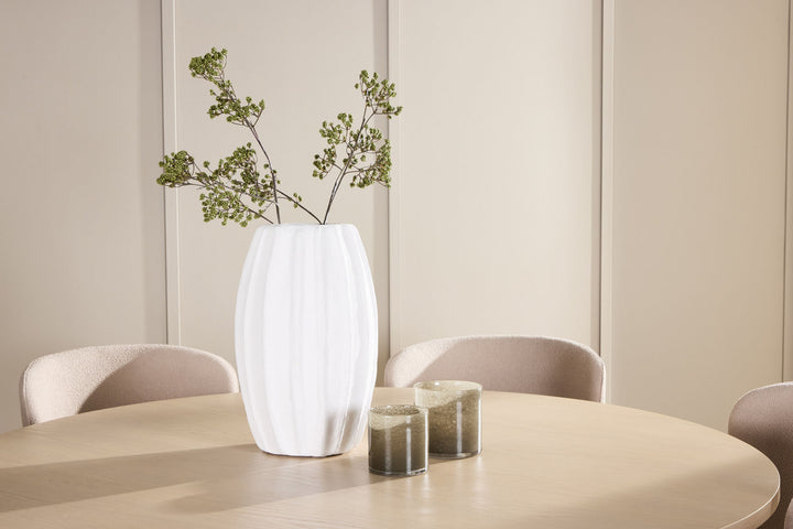 Venture Home Copenhagen Table - Whitewash/Beige with 6 Astoria Chair - Beige