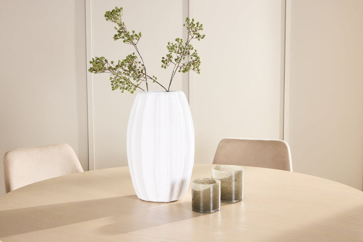 Venture Home Copenhagen Table - Whitewash/Beige with 6 Night Chair - Black / Beige