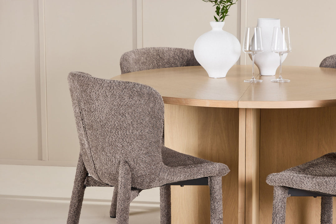 Venture Home Strada Table - Whitewash with 4 Astoria Chair - Brown