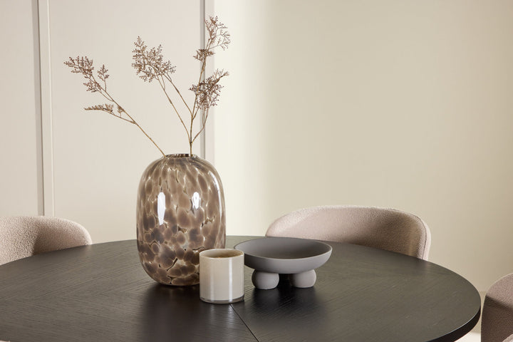Venture Home Strada Table - Black with 4 Astoria Chair - Beige