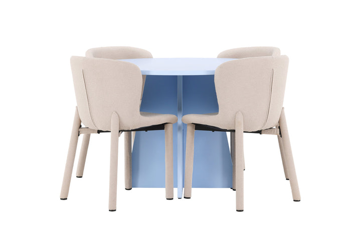 Venture Home Bootcut Table - Baby Blue with 4 Astoria Chair - Beige