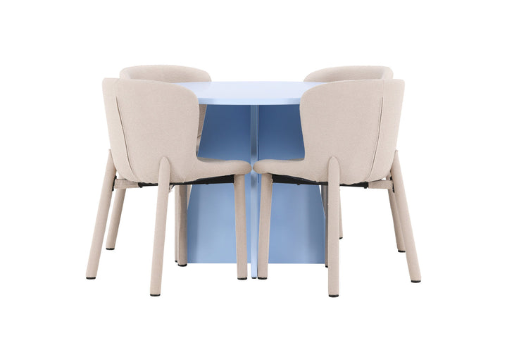 Venture Home Bootcut Table - Baby Blue with 4 Astoria Chair - Beige