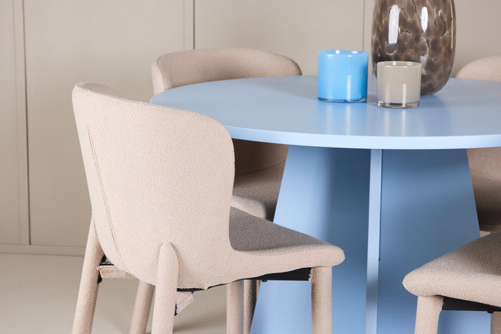 Venture Home Bootcut Table - Baby Blue with 4 Astoria Chair - Beige