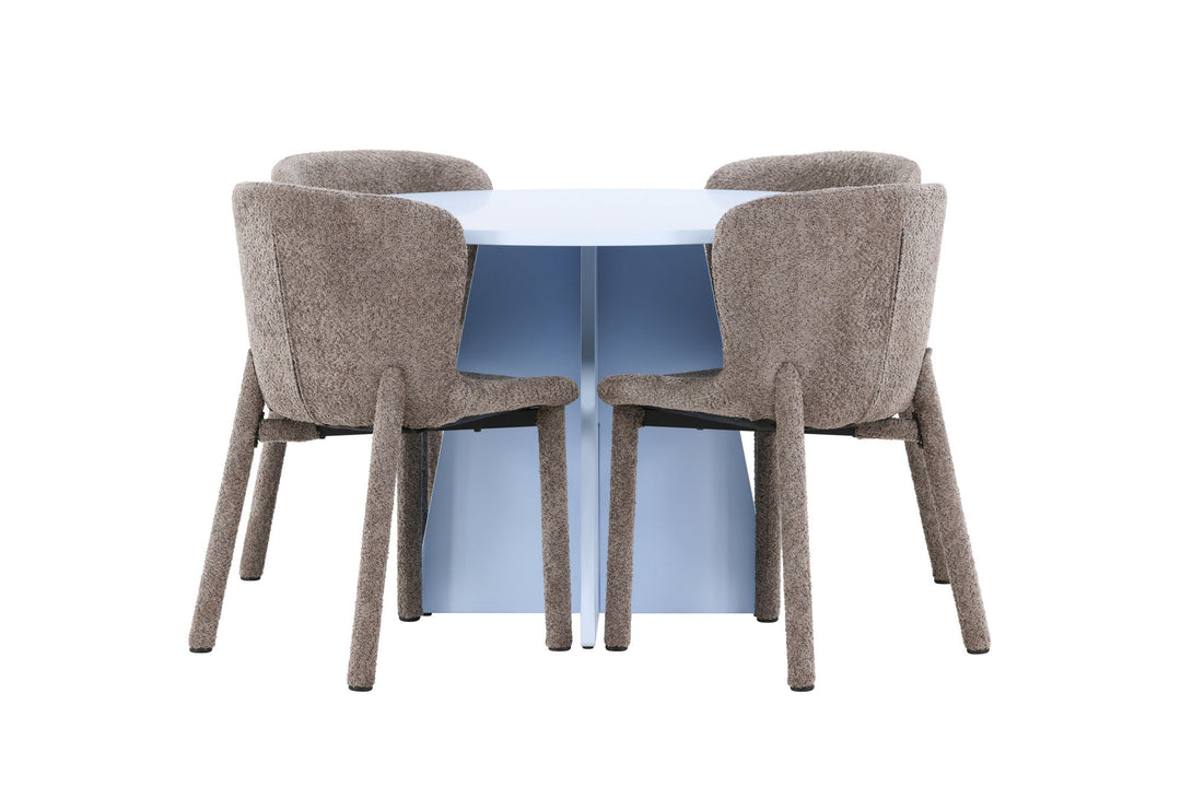 Venture Home Bootcut Table - Baby Blue with 4 Astoria Chair - Brown