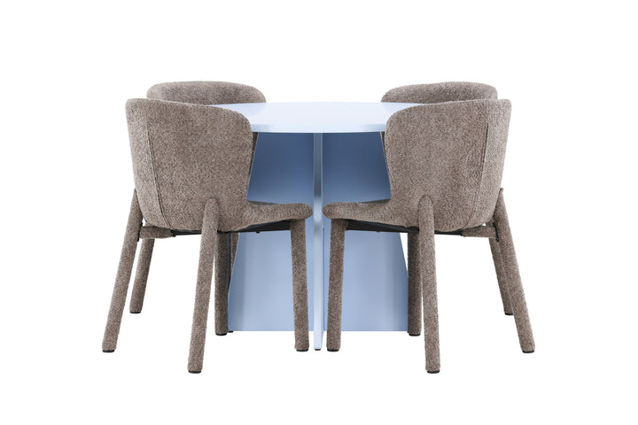 Venture Home Bootcut Table - Baby Blue with 4 Astoria Chair - Brown
