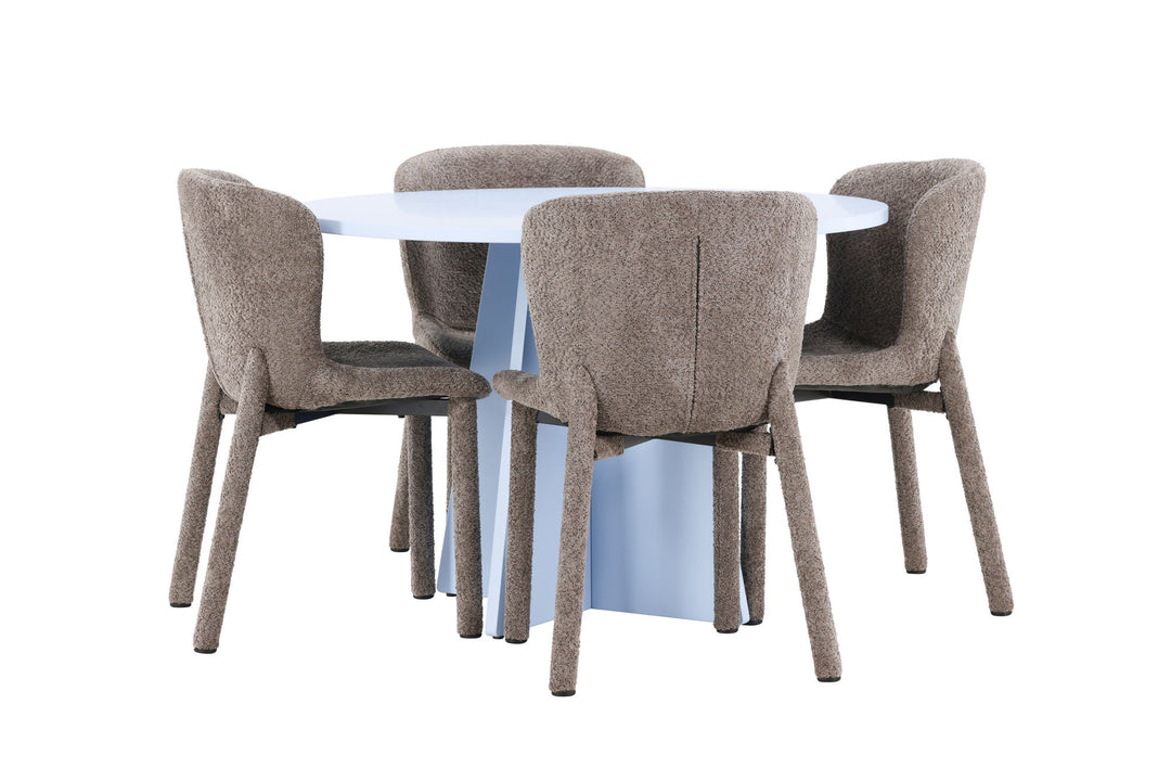 Venture Home Bootcut Table - Baby Blue with 4 Astoria Chair - Brown