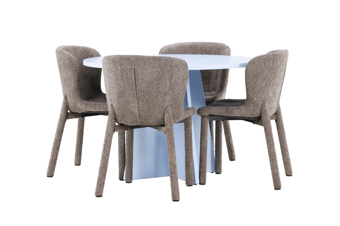 Venture Home Bootcut Table - Baby Blue with 4 Astoria Chair - Brown
