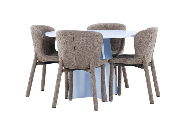 Venture Home Bootcut Table - Baby Blue with 4 Astoria Chair - Brown