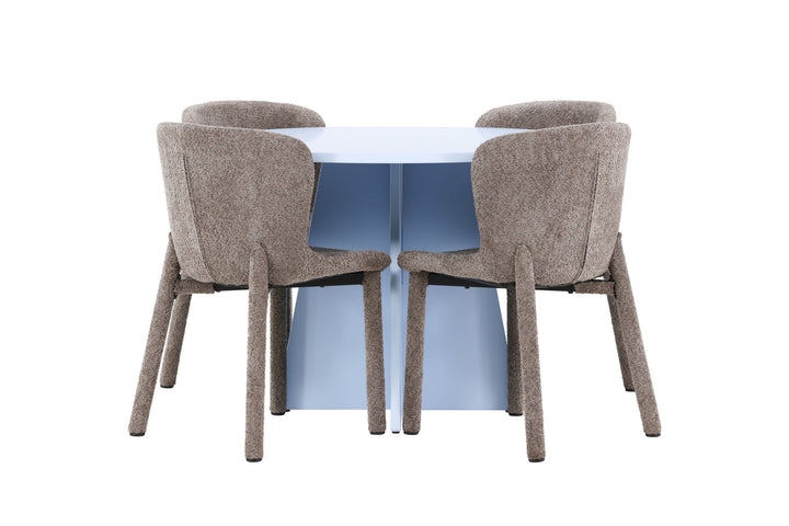 Venture Home Bootcut Table - Baby Blue with 4 Astoria Chair - Brown