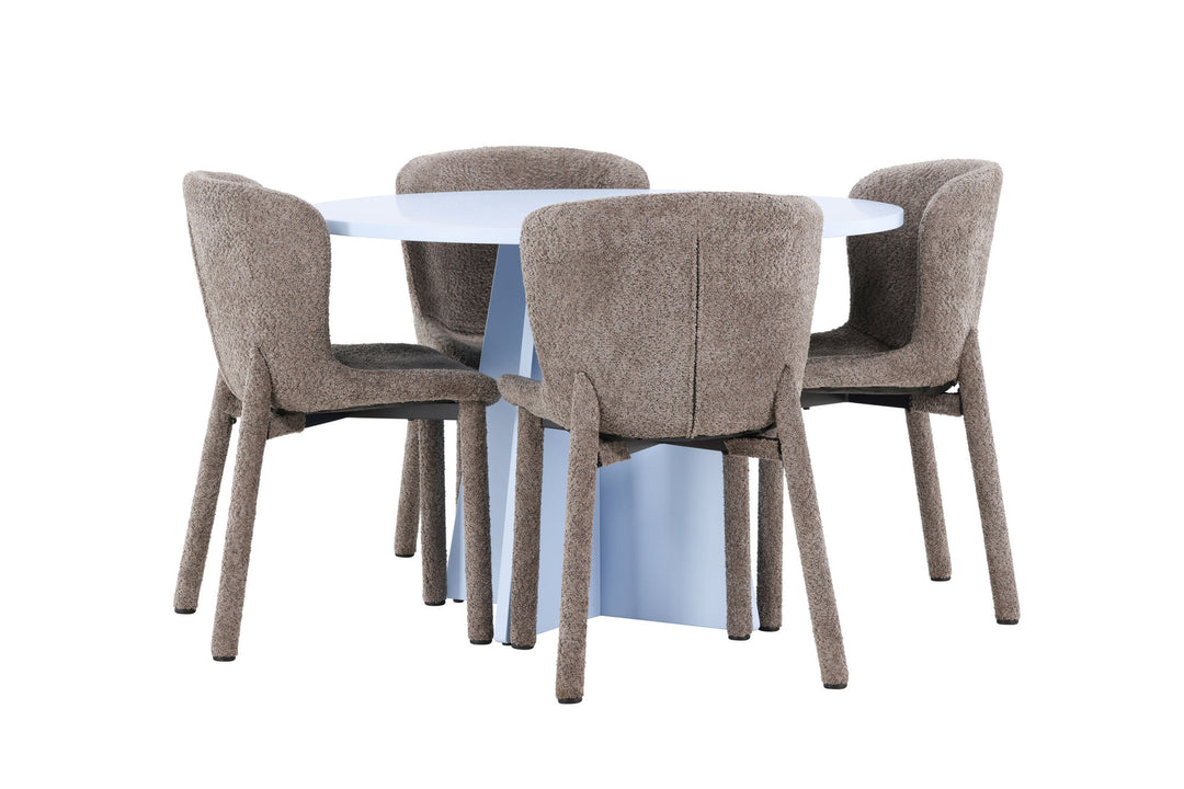 Venture Home Bootcut Table - Baby Blue with 4 Astoria Chair - Brown
