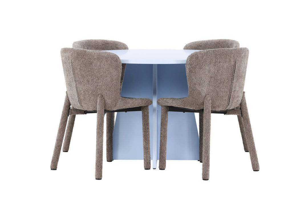 Venture Home Bootcut Table - Baby Blue with 4 Astoria Chair - Brown