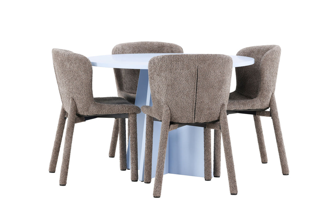 Venture Home Bootcut Table - Baby Blue with 4 Astoria Chair - Brown