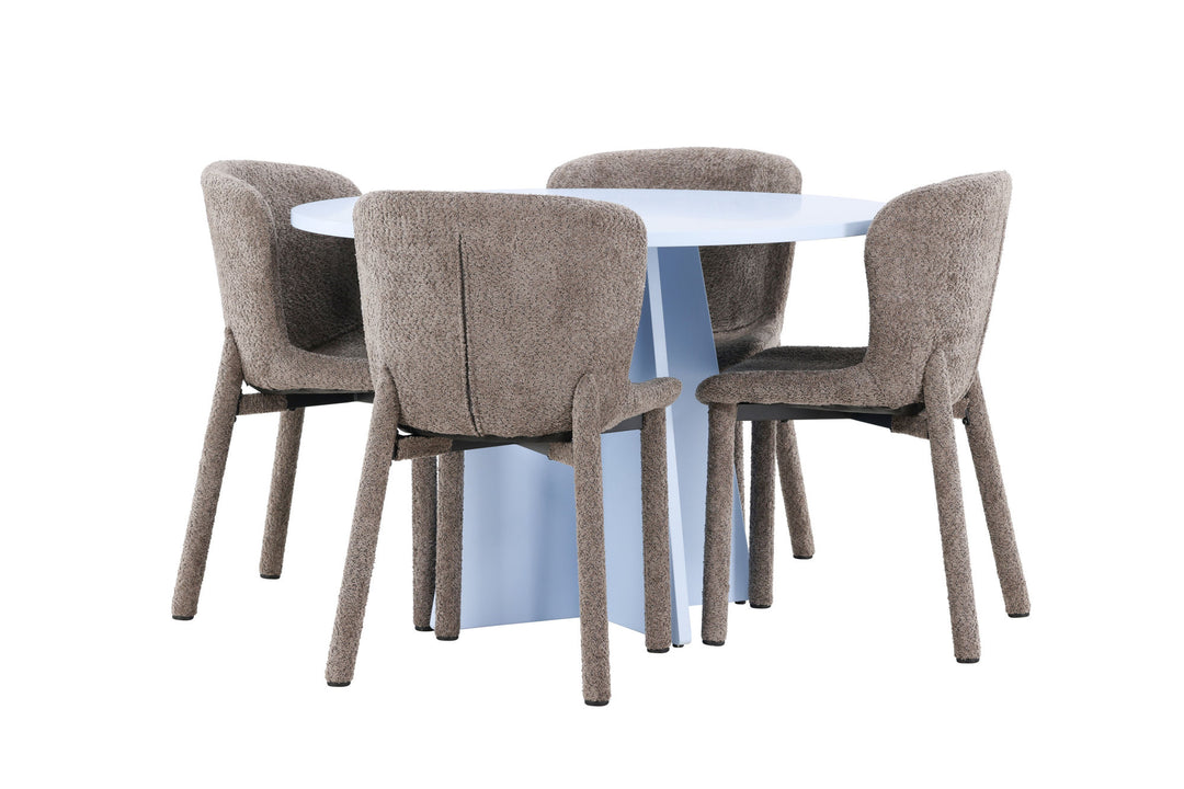 Venture Home Bootcut Table - Baby Blue with 4 Astoria Chair - Brown