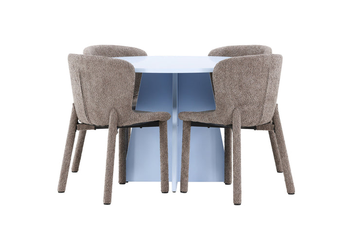 Venture Home Bootcut Table - Baby Blue with 4 Astoria Chair - Brown