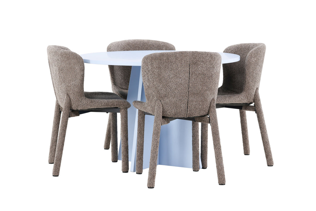Venture Home Bootcut Table - Baby Blue with 4 Astoria Chair - Brown